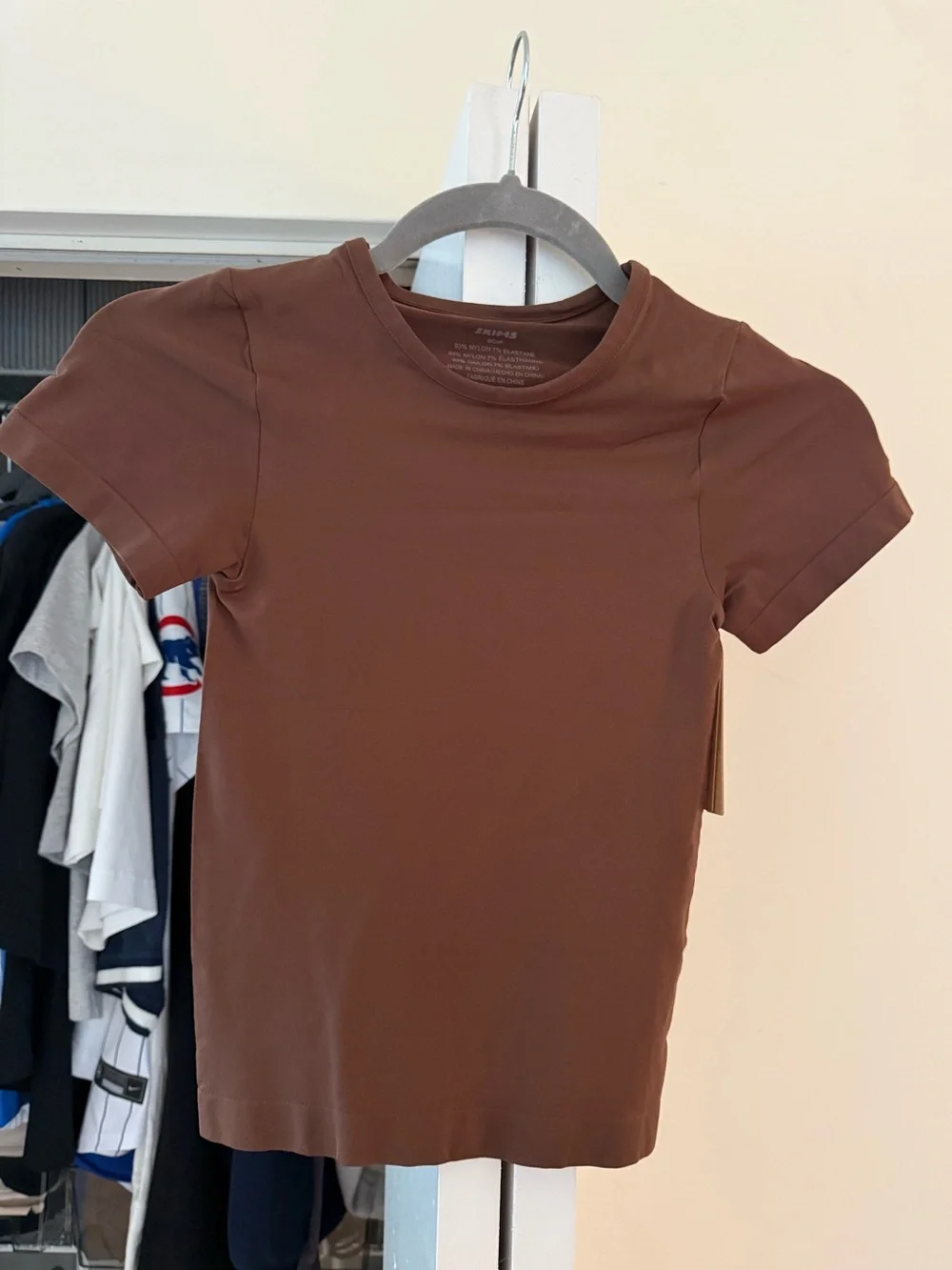 SKIMS Brown Short Sleeve Crewneck Tee